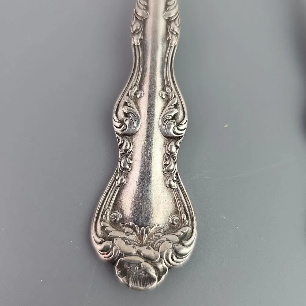 3 Vintage Rockford S.P. Co.12 star Silver Plated Serving Spoons 8 inch Floral